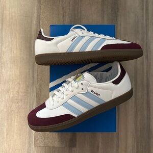 adidas Samba x Aston Villa FC Home Kit Cloud White / Maroon / Glow Blue JQ4042